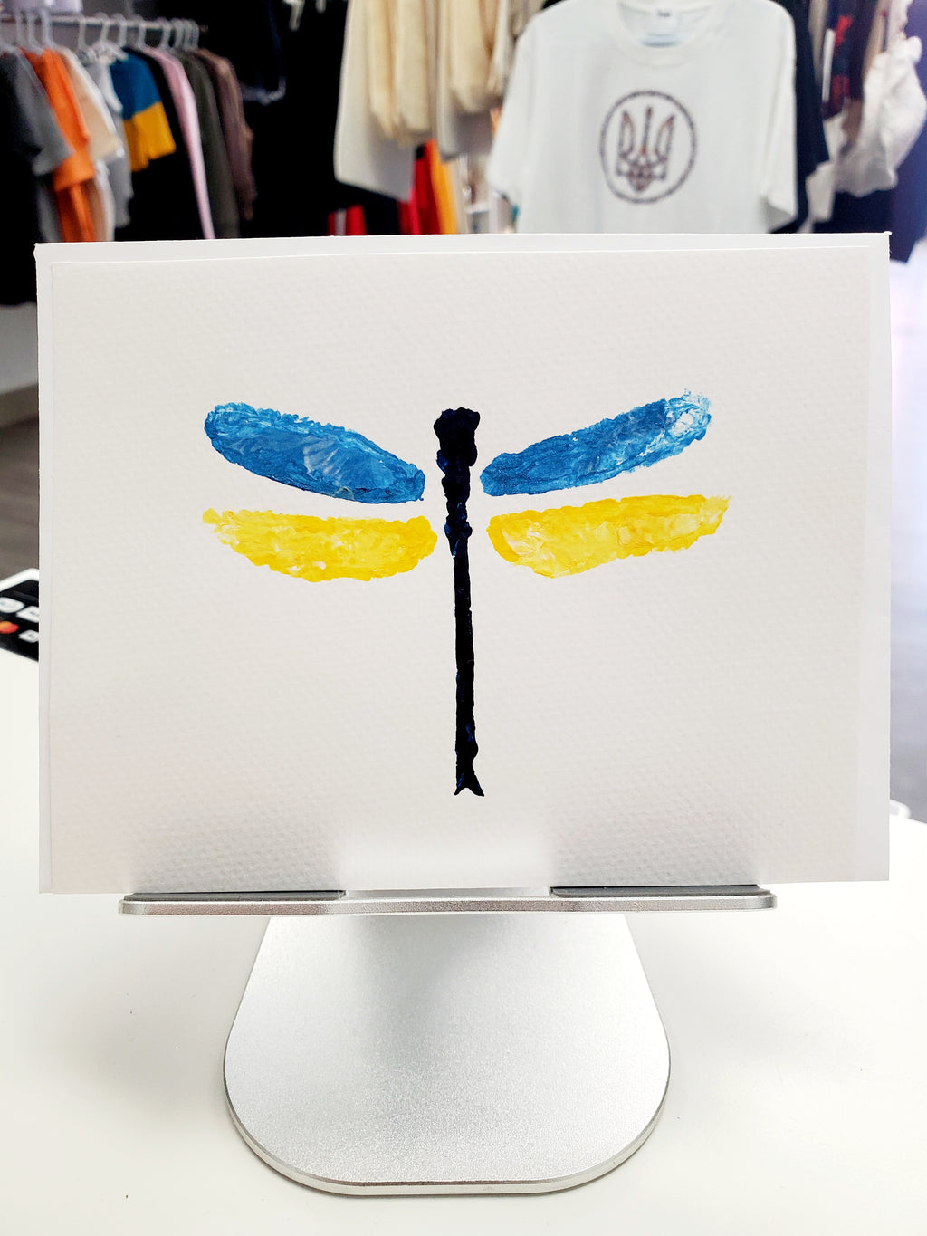 Handmade Greeting Card Yellow/Blue