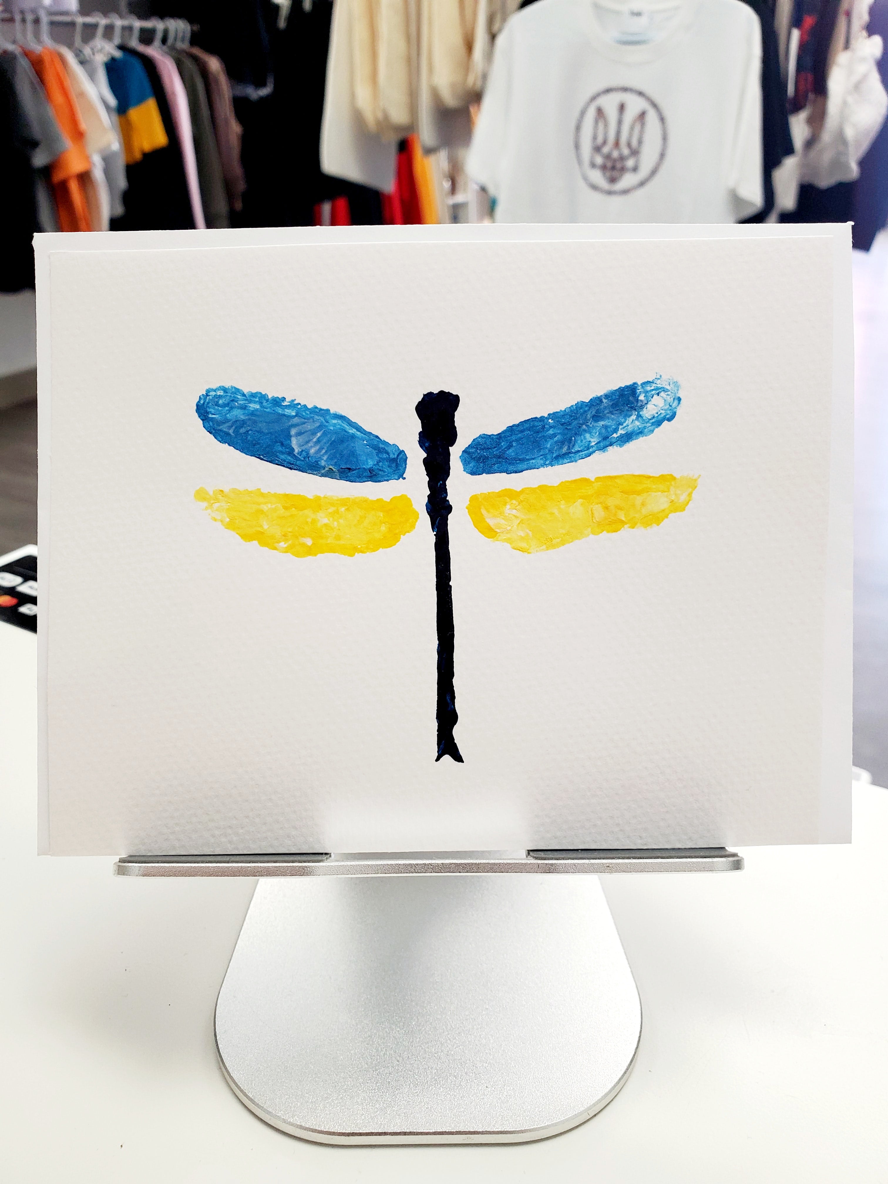 Handmade Greeting Card Yellow/Blue