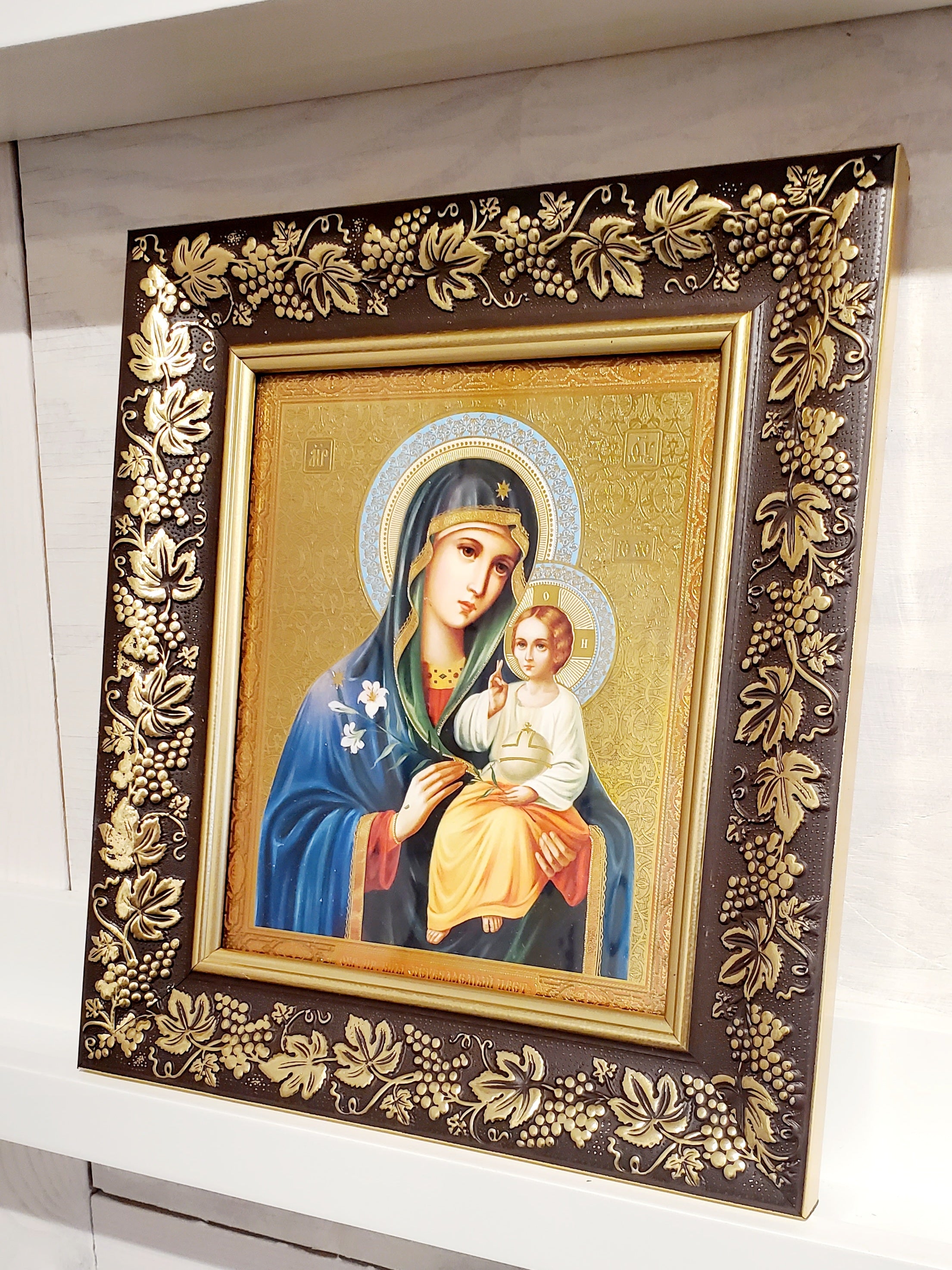 Christian Icon "The Everlasting Flower" (brown frame)