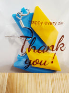 3D Printed Earrings (yellow/blue)