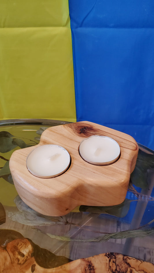 Wood candlestick blot (2 candles)