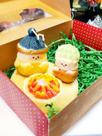 Candle Christmas set (green box, brown)