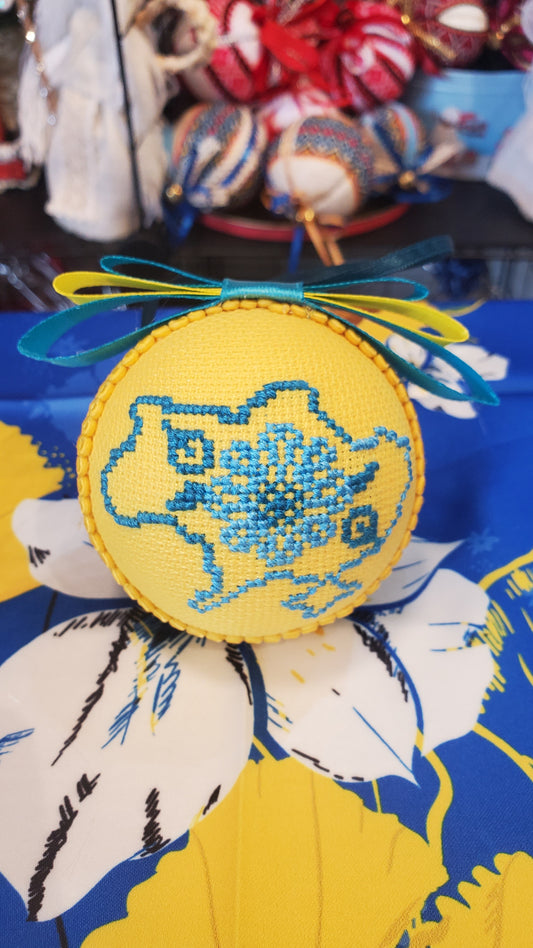 Embroidered Christmas Ball UA Mix 6 cm T3