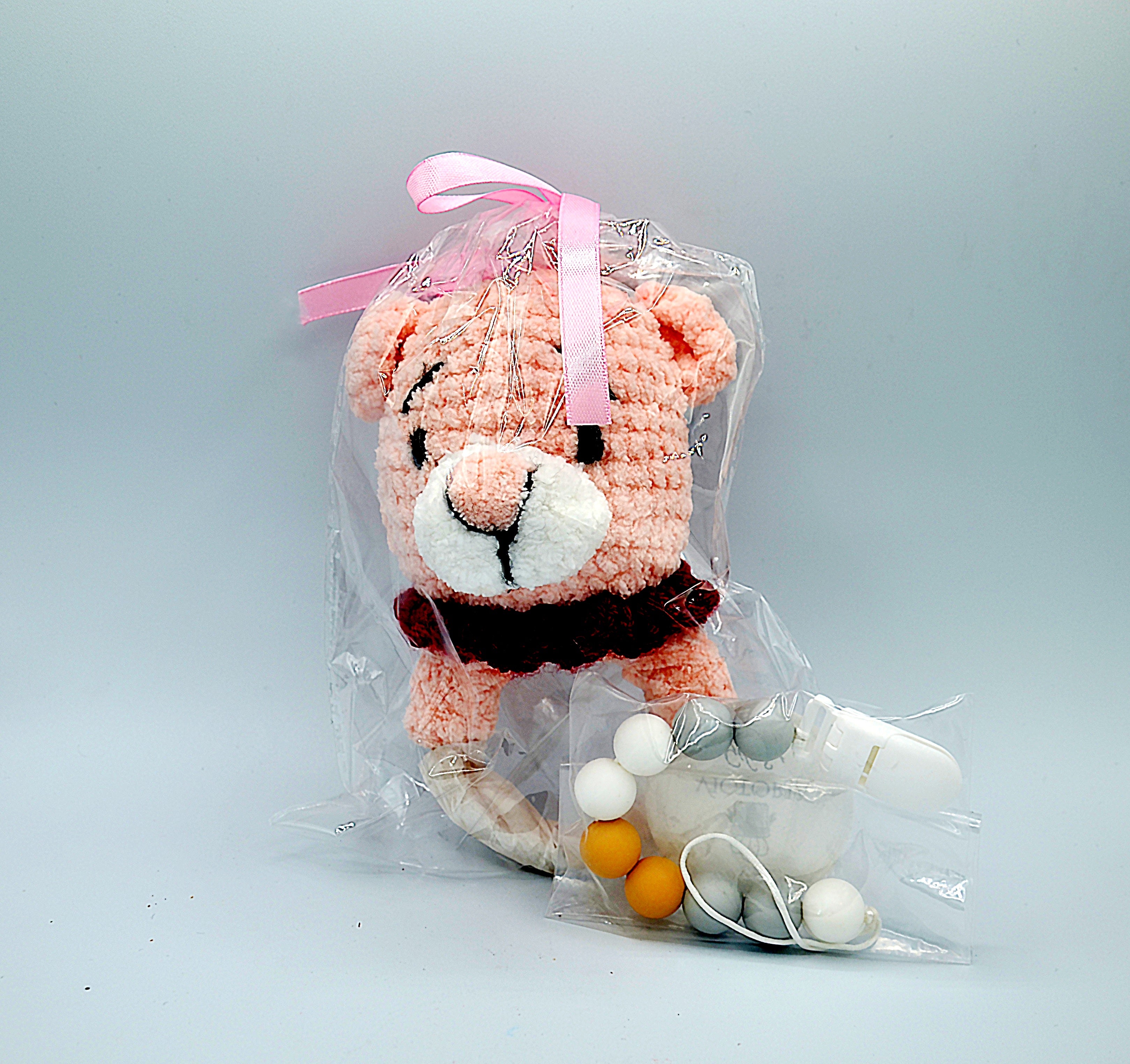 Gift Box Baby Rattle Toy & Pacific Clips
