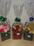 Bouquet of soap flowers in the box