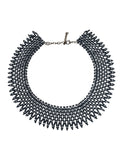 Handmade beaded necklace "Sylyanka" (grey/white)