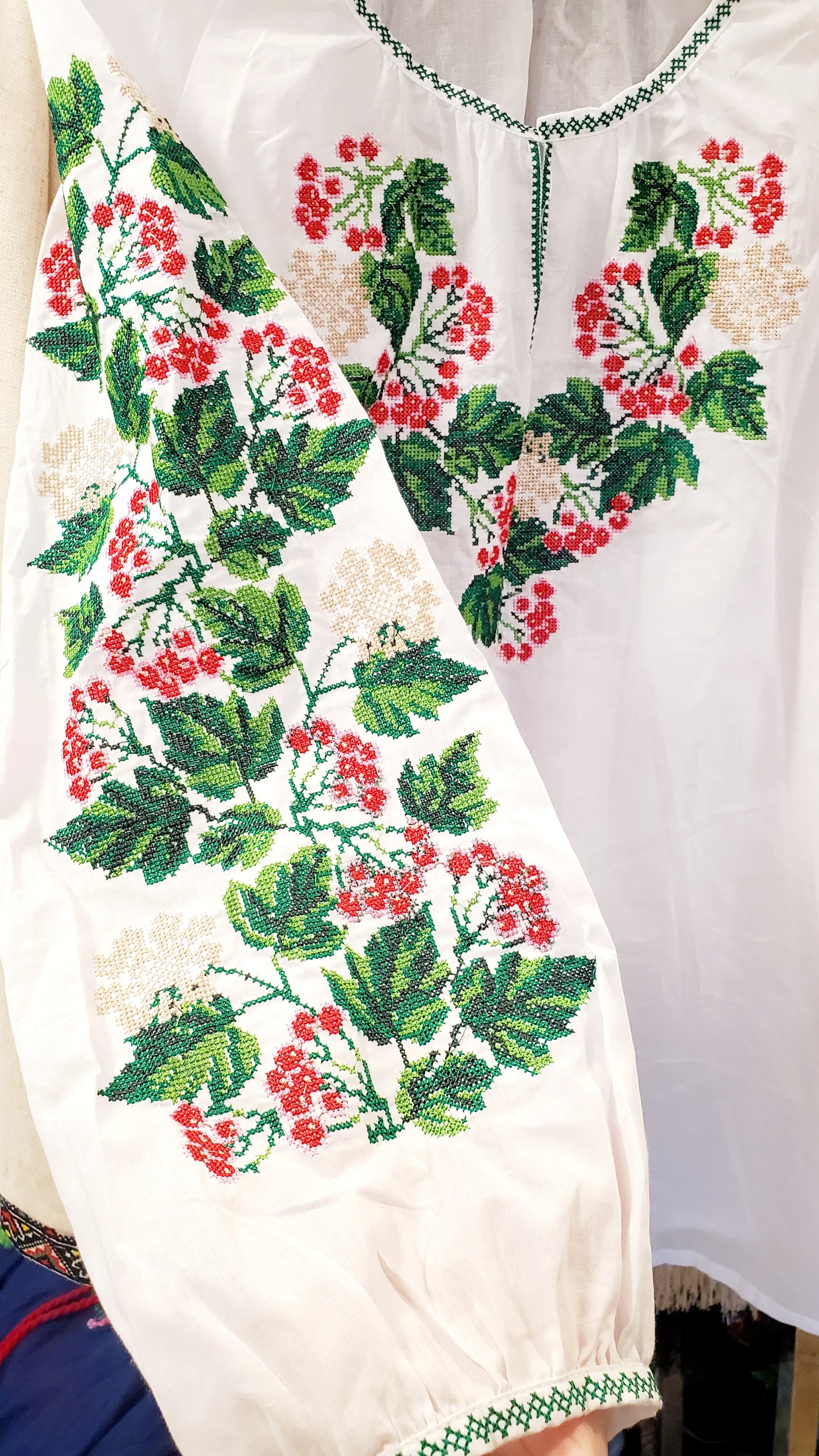 Embroidered women blouse White "Kalyna"