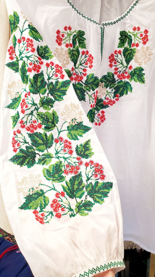 Embroidered women blouse White "Kalyna"