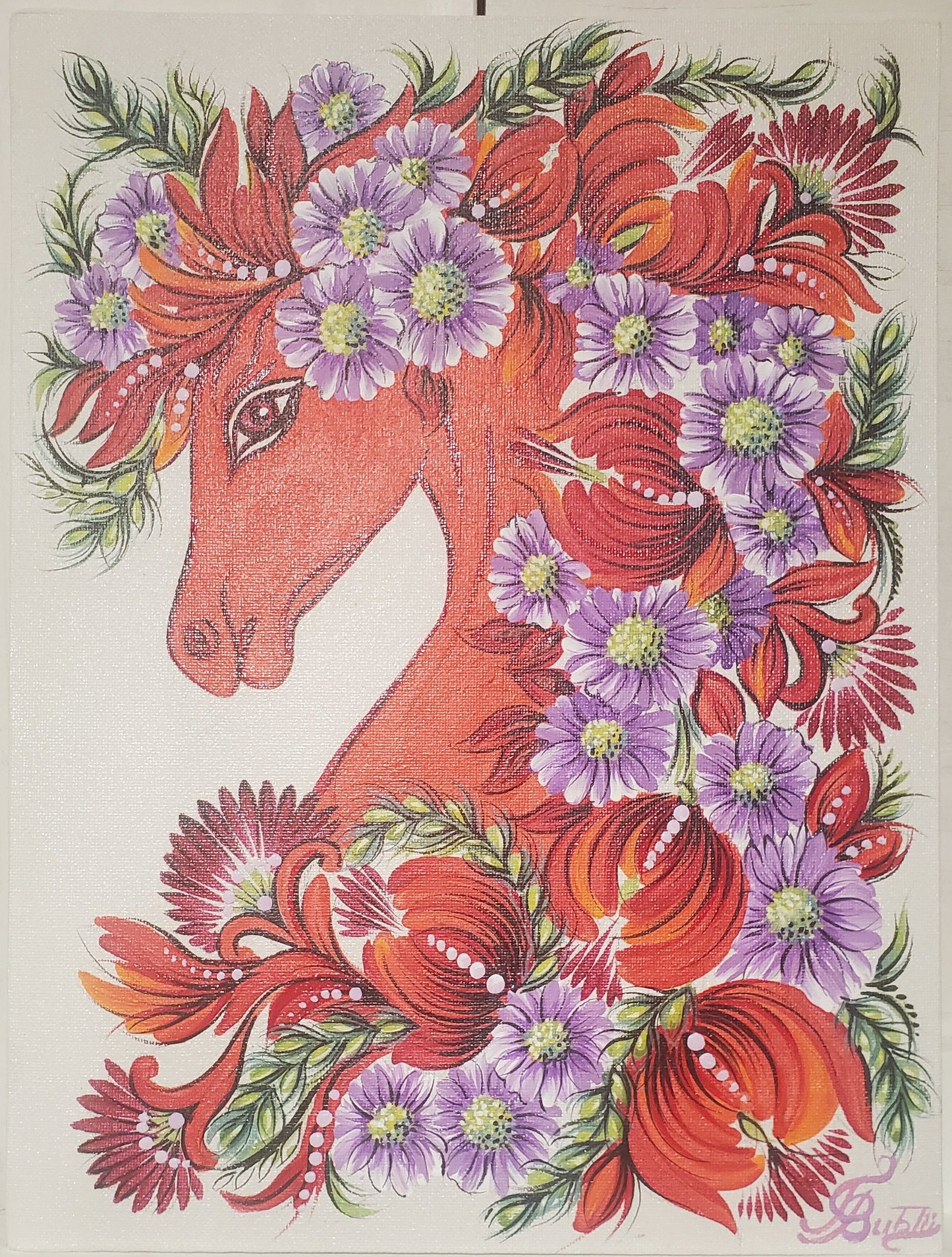 Picture Red Horse 12*9”