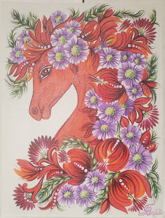 Picture Red Horse 12*9”