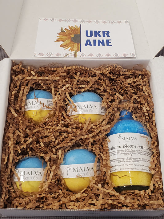 Gift set "Ukrainian Bloom", 4 bomb & 1 salt