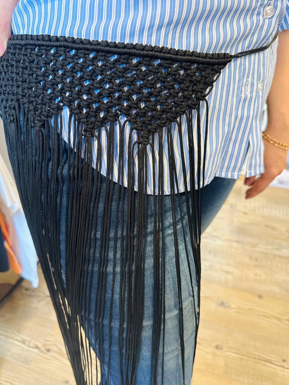 Macrame belt "Prypynda" (black)