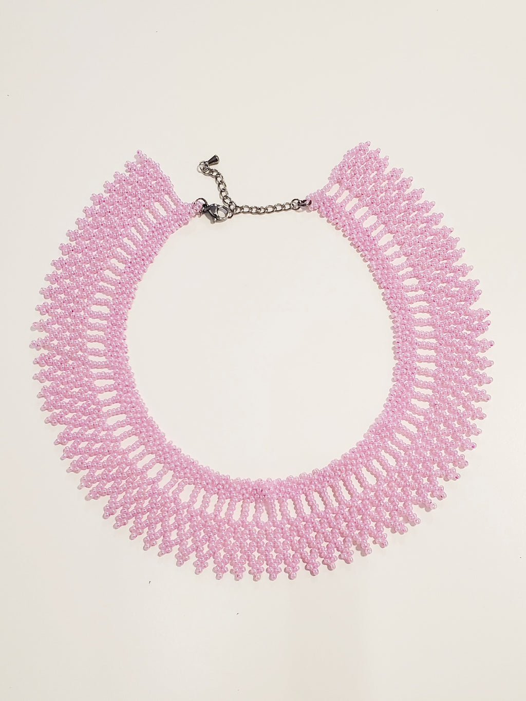 Beaded Necklace T2 (black/rose)