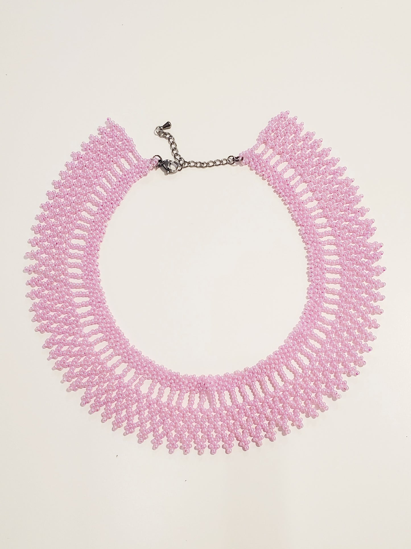 Beaded Necklace T2 (black/rose)