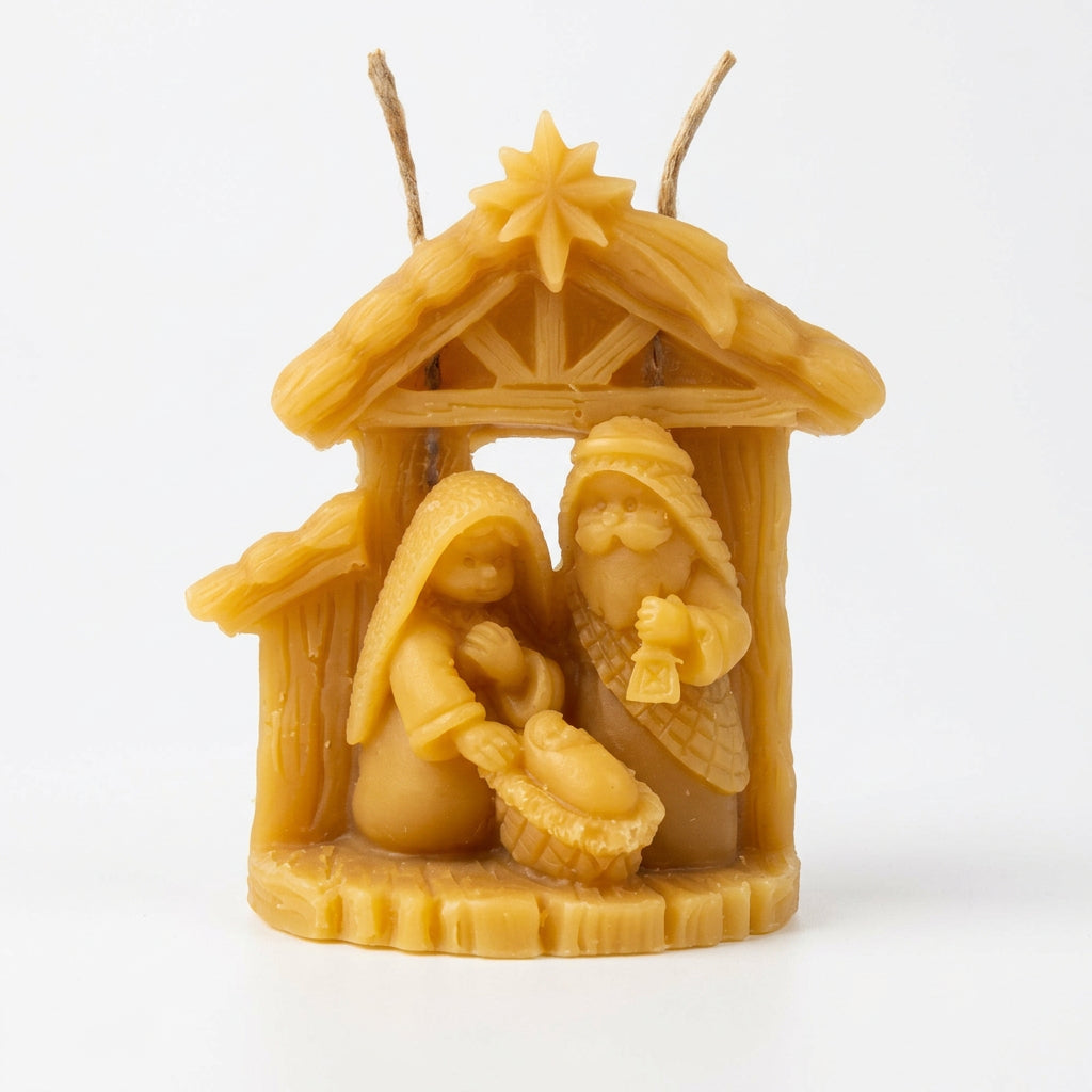 Beeswax Candle Nativity (two wicks)
