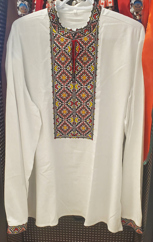 Embroidered men's shirt red/green/yellow