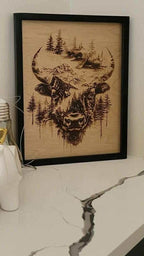 Custom work Wood-Burned Picture in a frame A5 (5x7 in/15x20 cm)