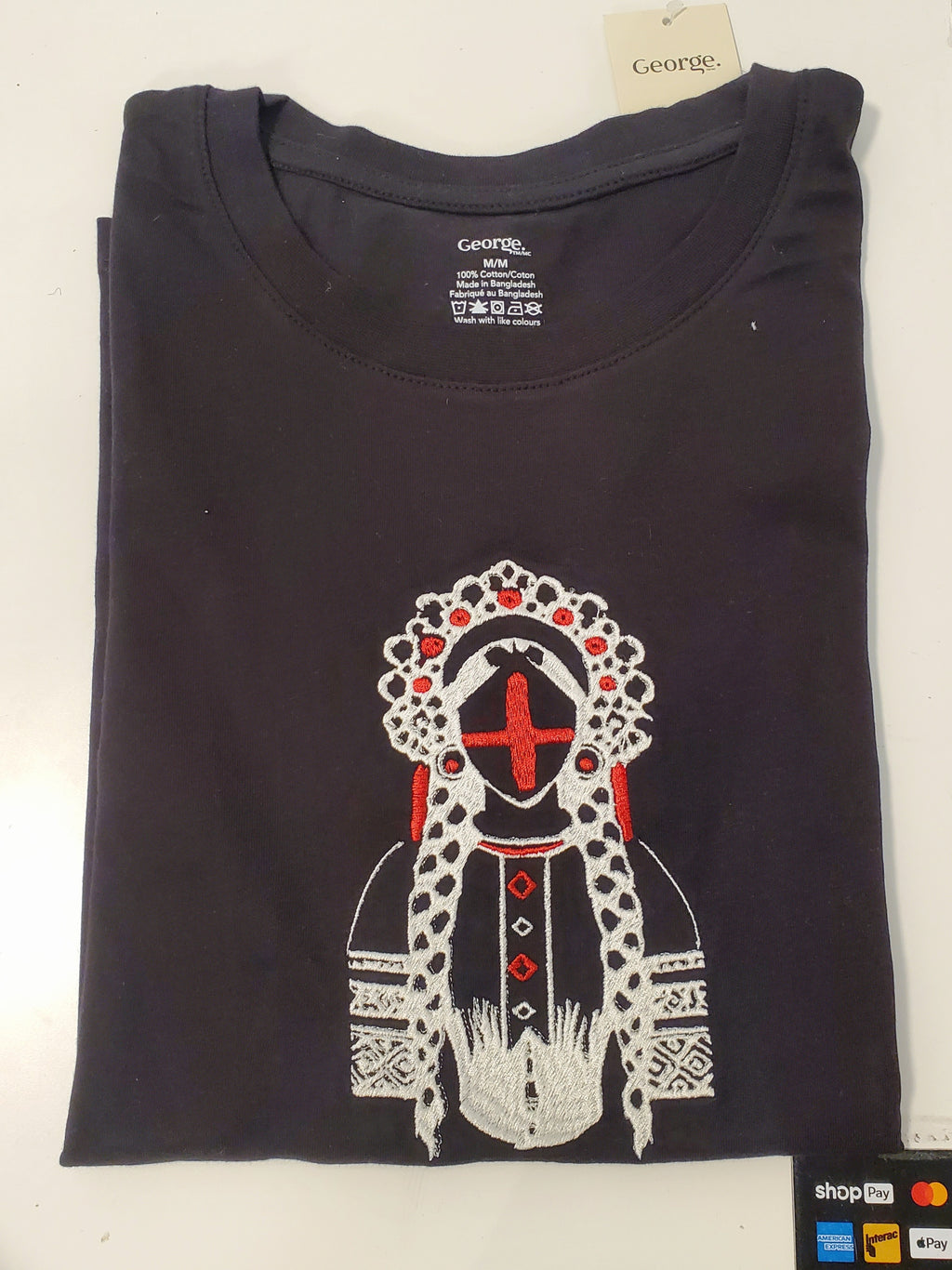 T-shirt women with embroidery "Motanka", size S, M, L, XL