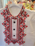 Embroidered children's shirt 134 red/blk