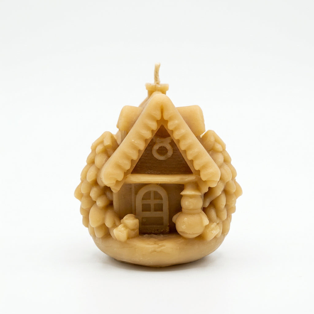 Beeswax Candle Christmas Cottage