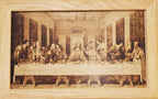 Picture the Art of burn in a red oak frame