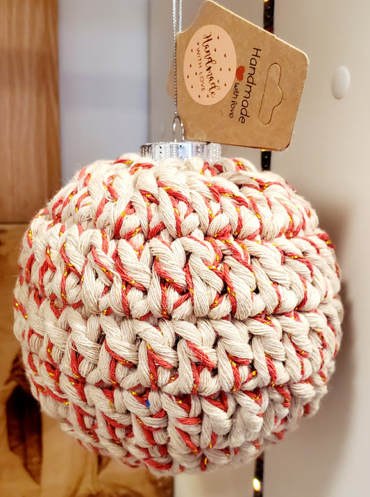 Knitted Christmas ball UA 10 cm