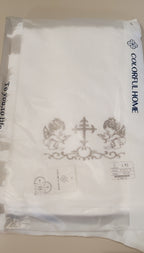 Embroidered baby terry blanket for baptism "Kryghma" 70x140