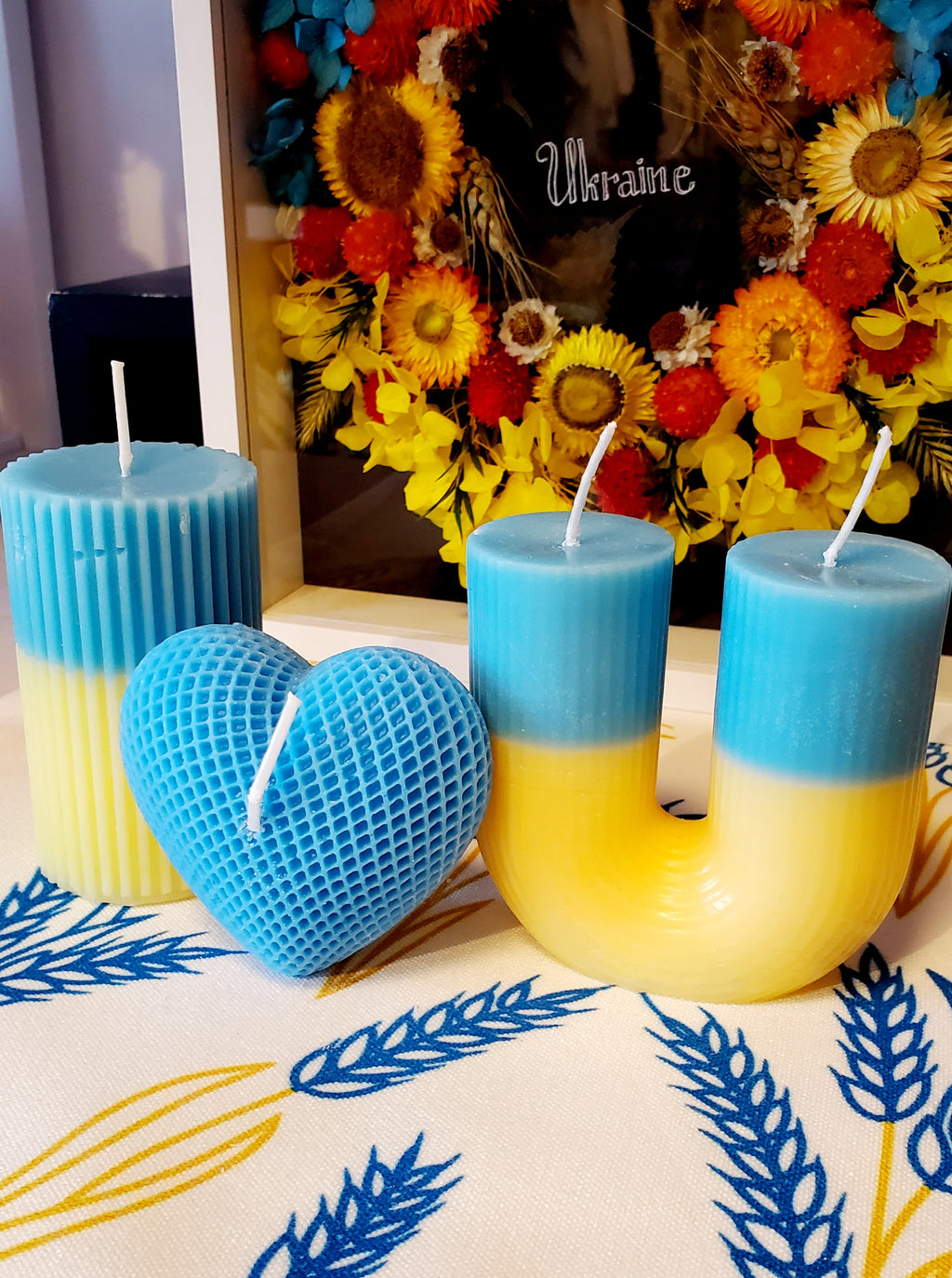 Valentine's Day gift Soy candle I love UA set (3 pcs)