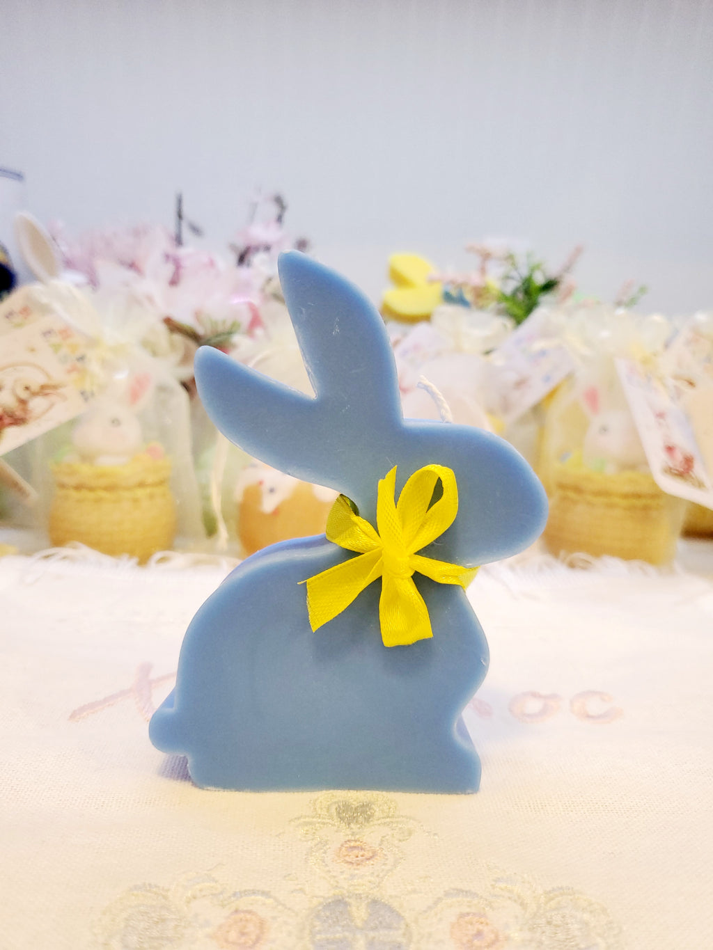 Easter Soy Candle Bunny with bow