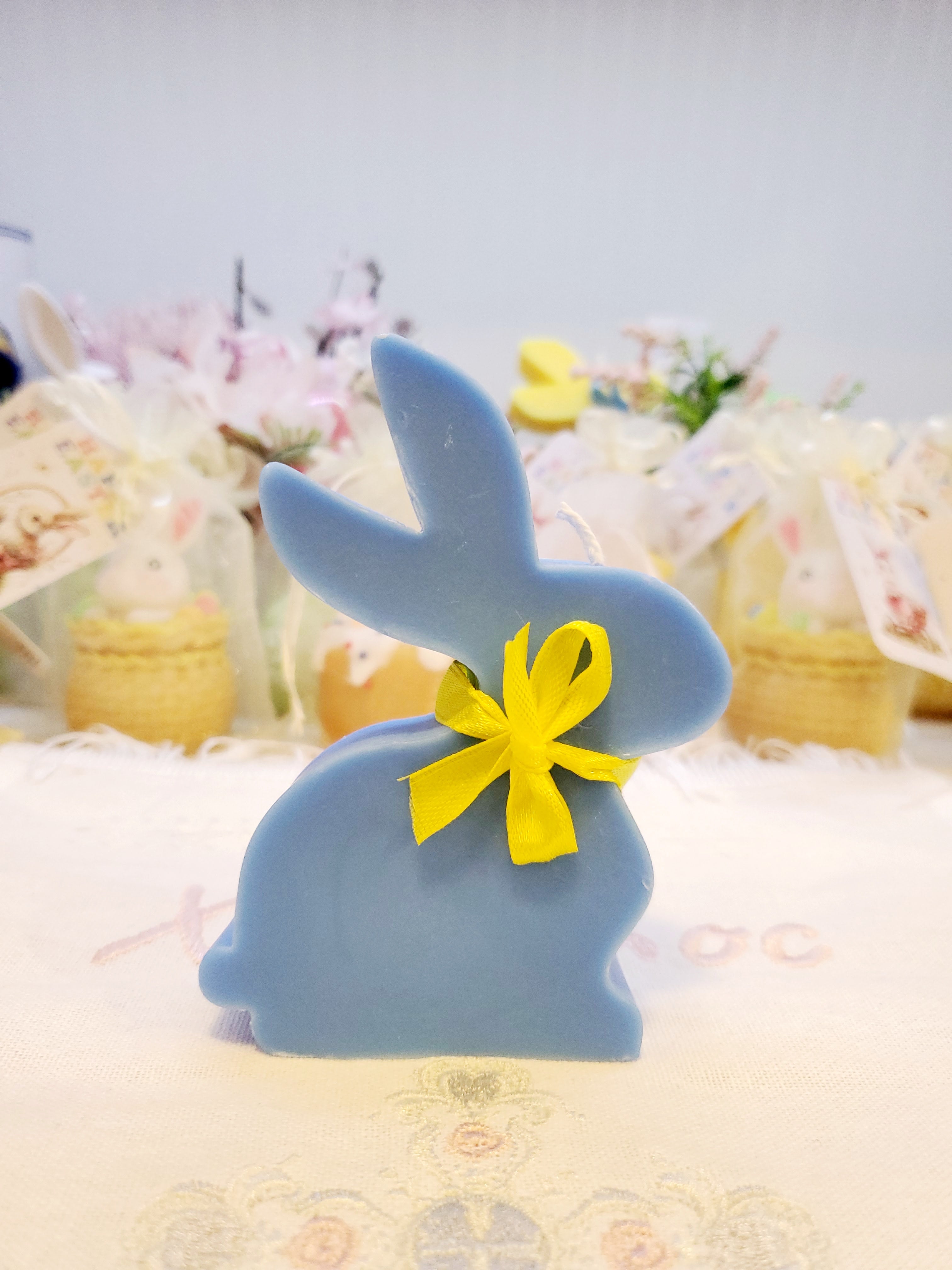 Easter Soy Candle Bunny with bow
