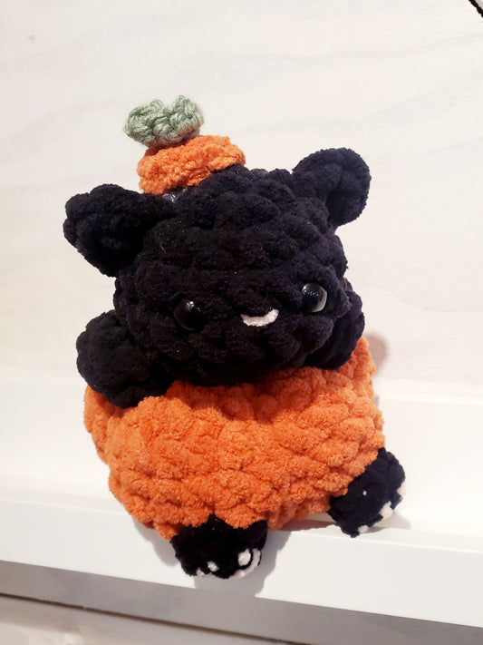 Knitted Toy Cat pumpkin