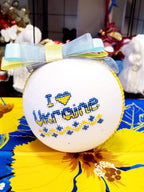Embroidered Christmas Ball UA Mix 10 cm T1