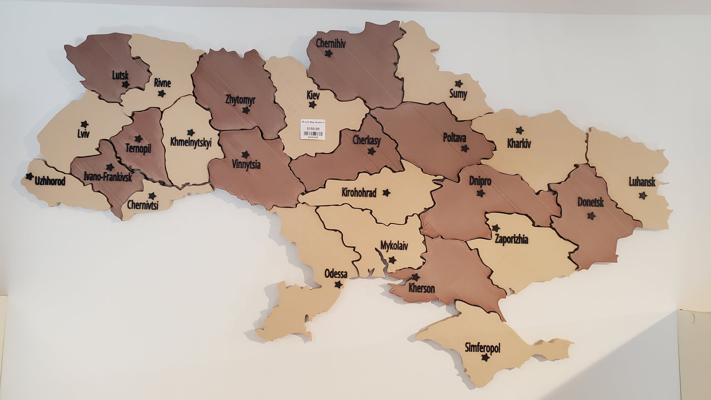 3D print Map Ukraine v1