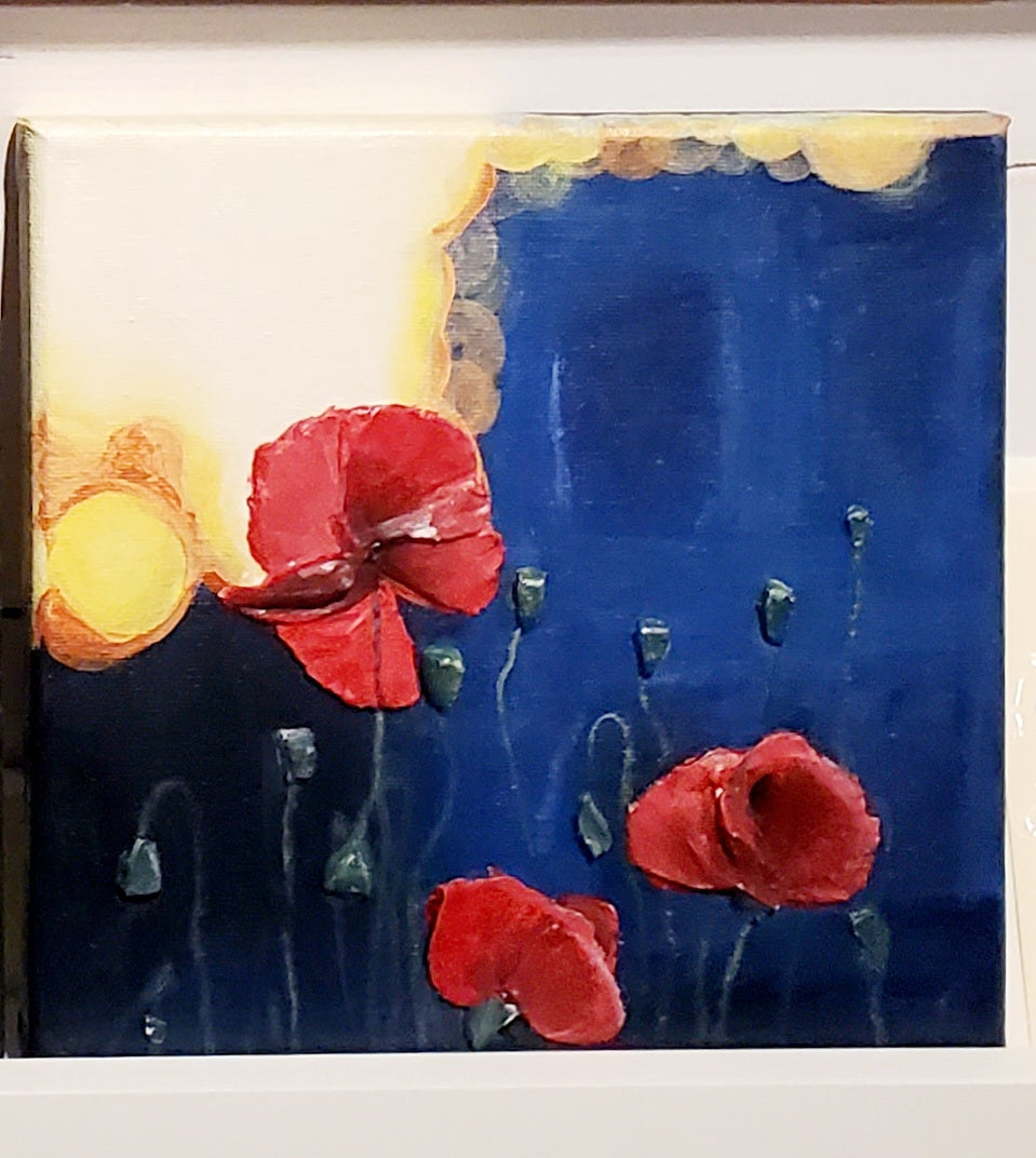 Relief painting Poppy