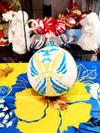 Embroidered Christmas Ball UA Mix 10 cm T1