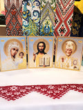 Christian Icon (3 in 1) wood medium size 10x12 cm