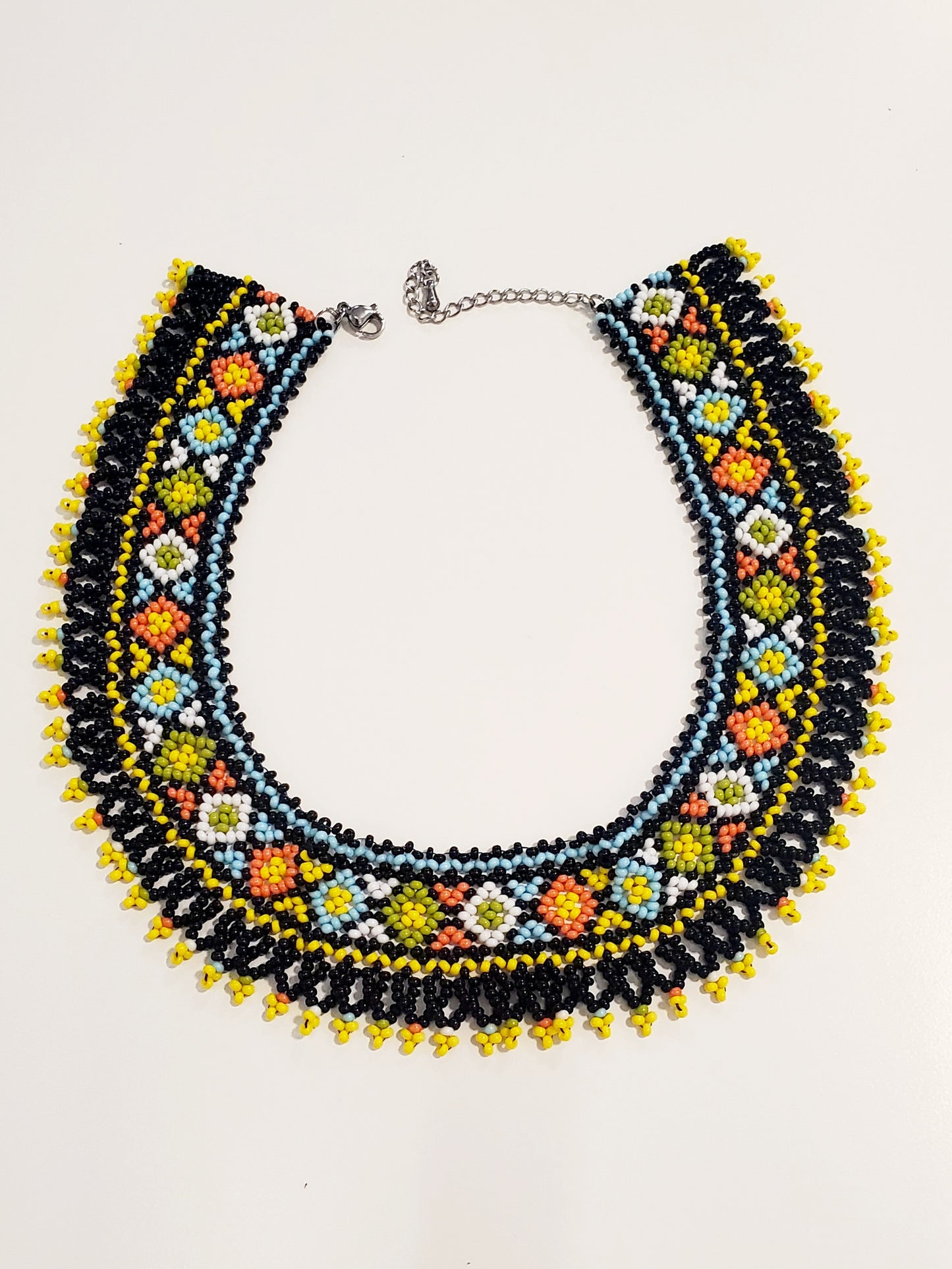 Beaded Necklace T3 (green/blue)