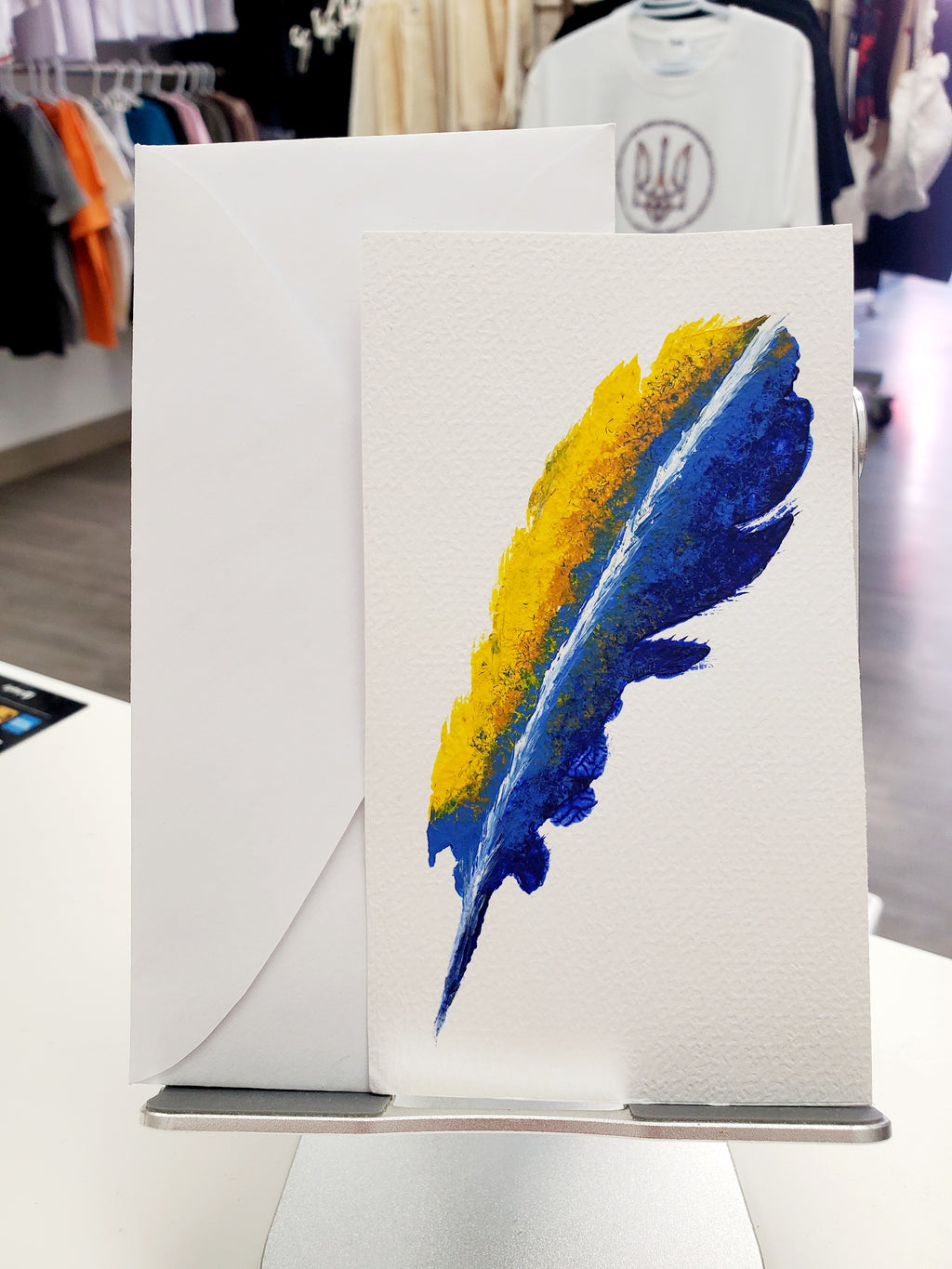 Handmade Greeting Card Feather