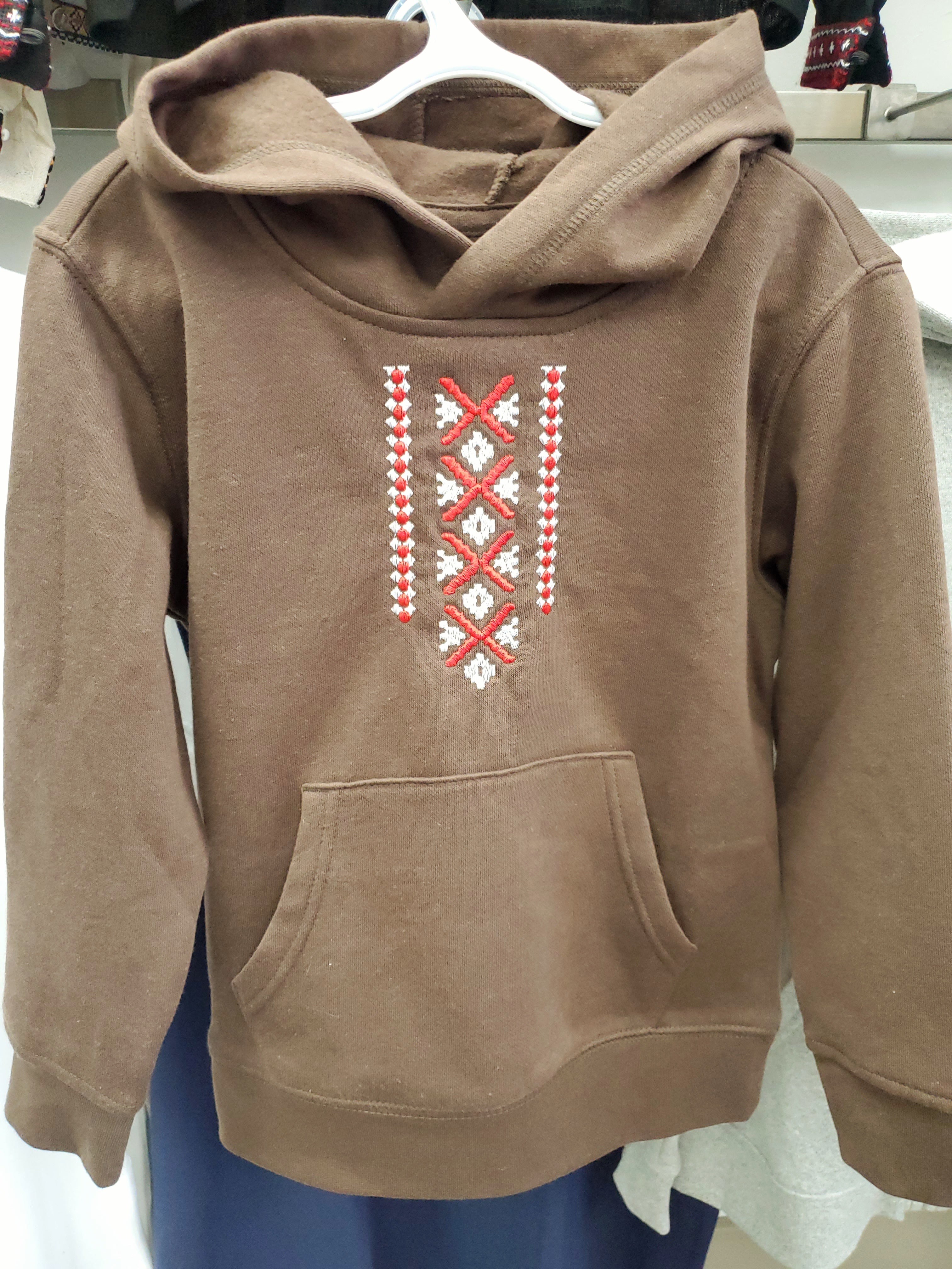 Hoodie with embroidery, S/P (6), Brown