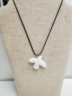 Necklace White Peace Dove Pendant  118 cm