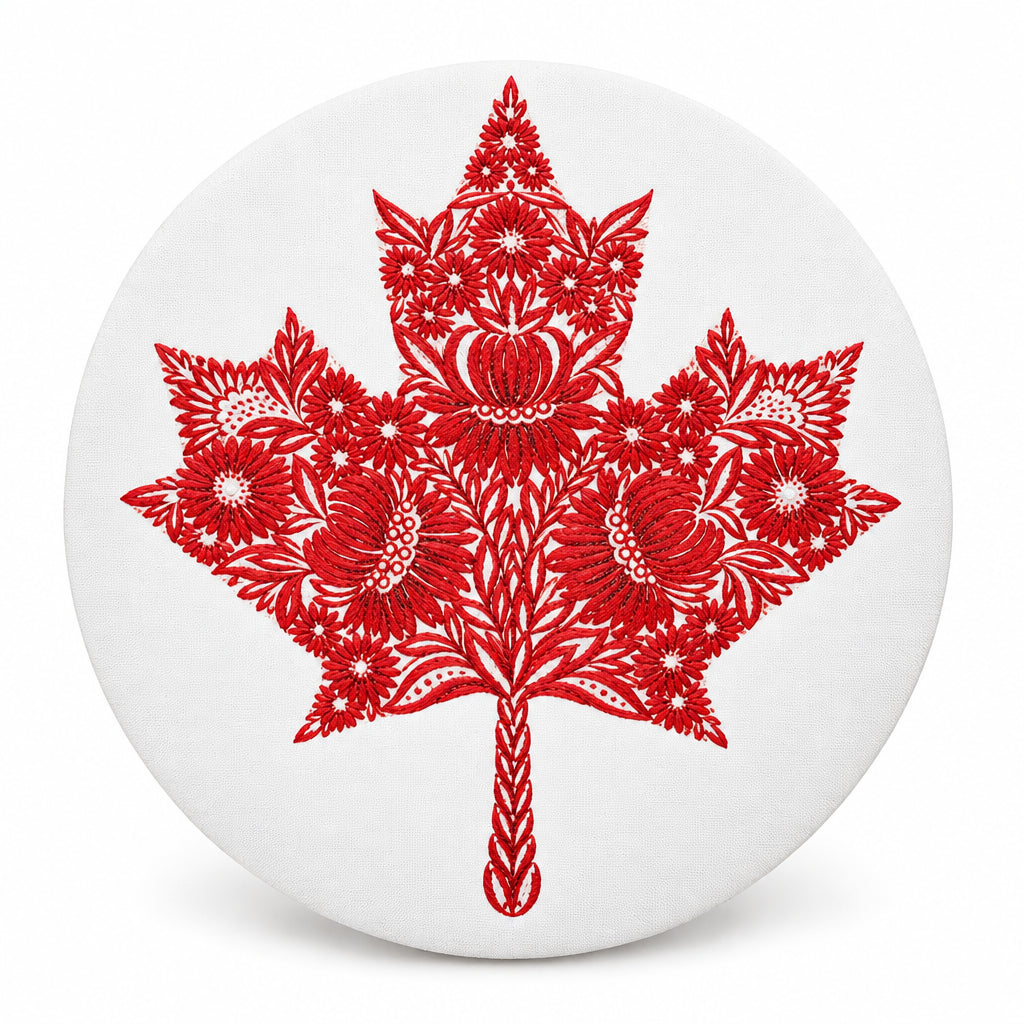 Handmade picture "Petrykivka" Maple Leaf