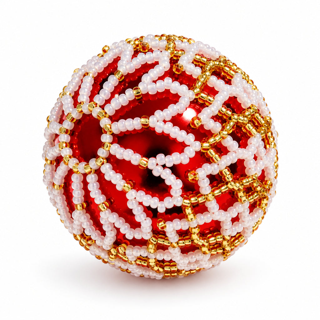 Handmade Beaded Christmas ball (Small size)