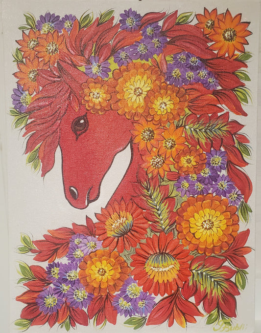 Picture Red Horse 12*9”