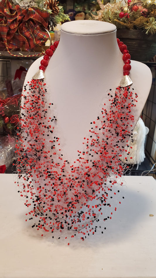 Red beaded necklace