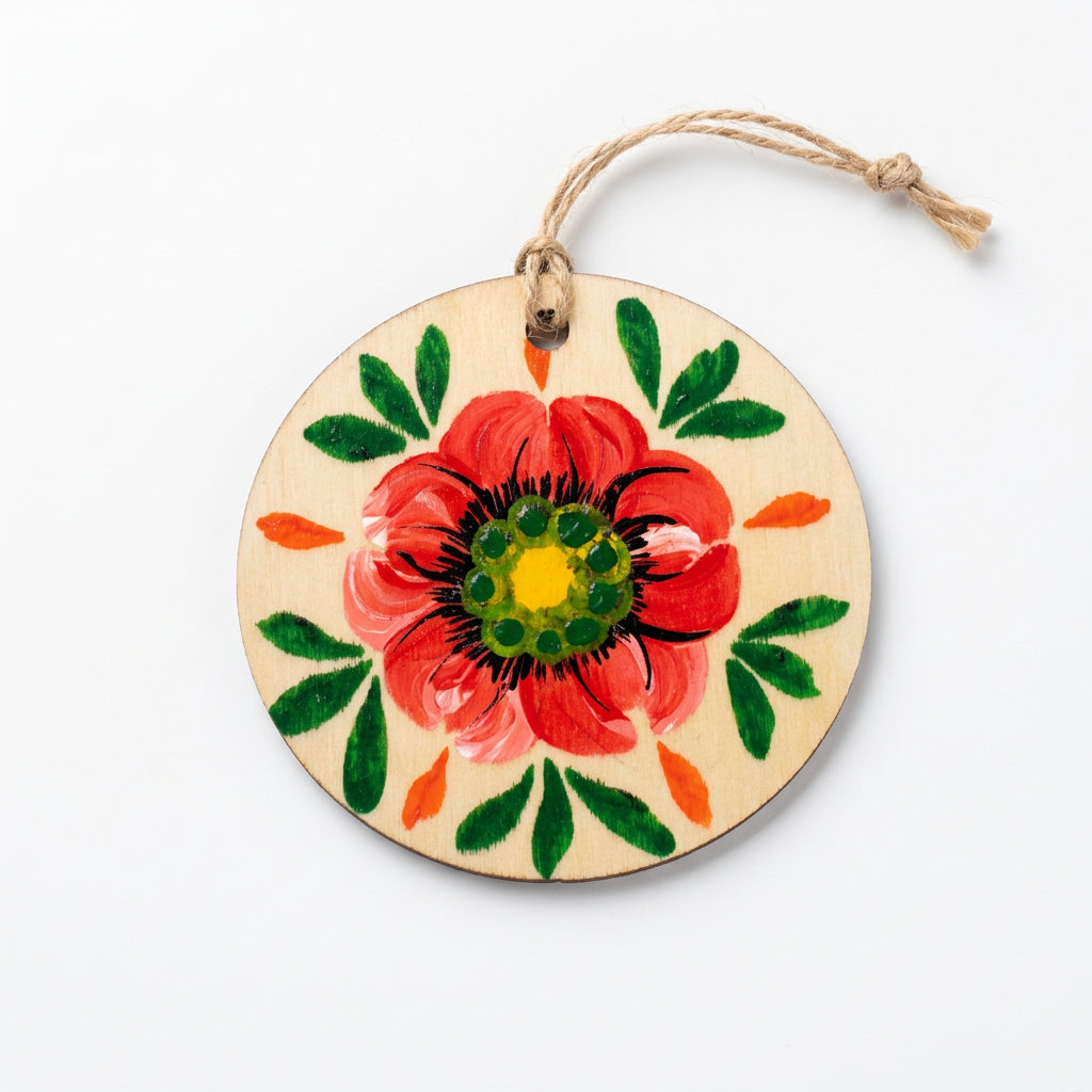 Souvenir picture on round wood T2