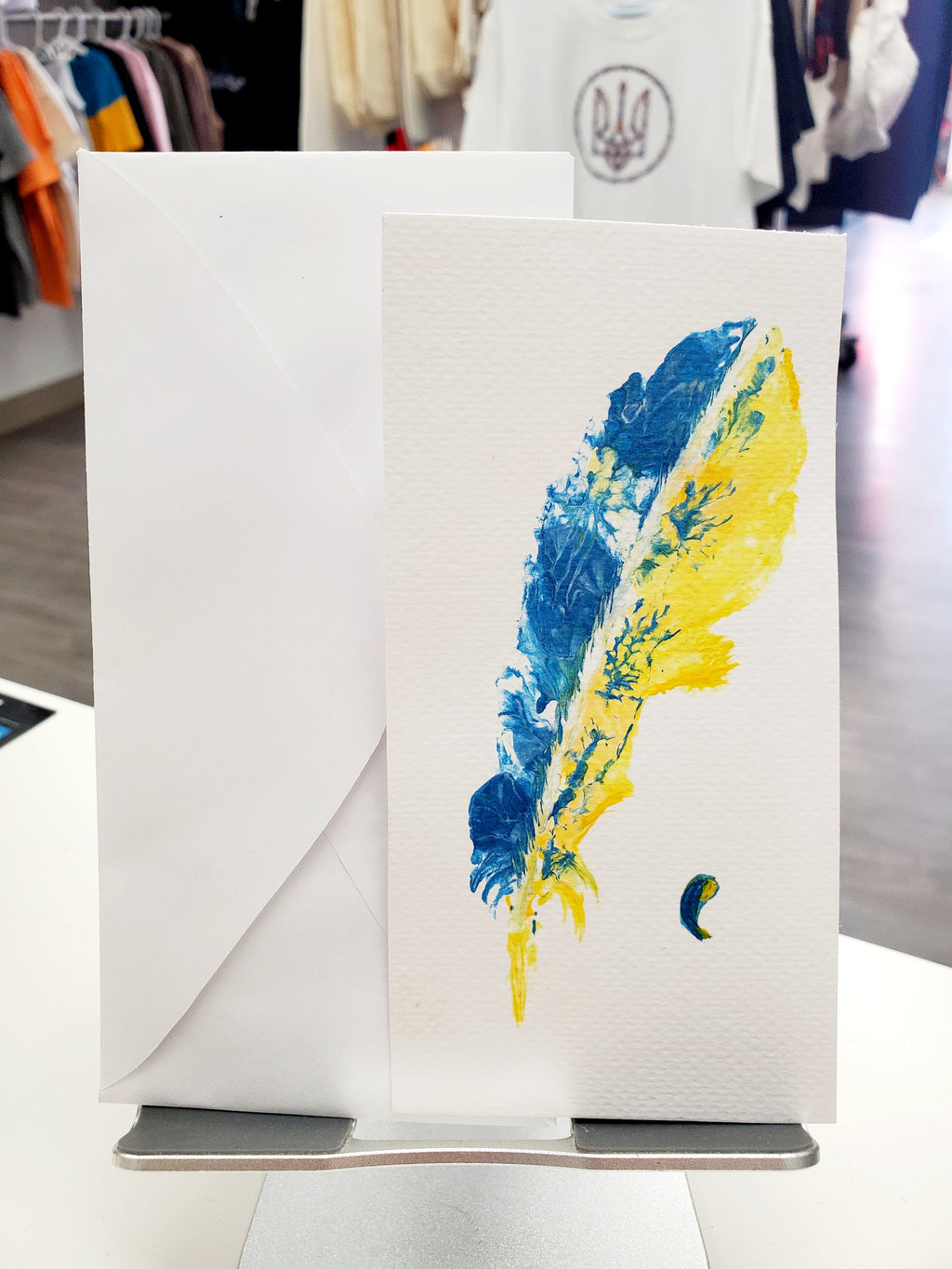 Handmade Greeting Card Feather