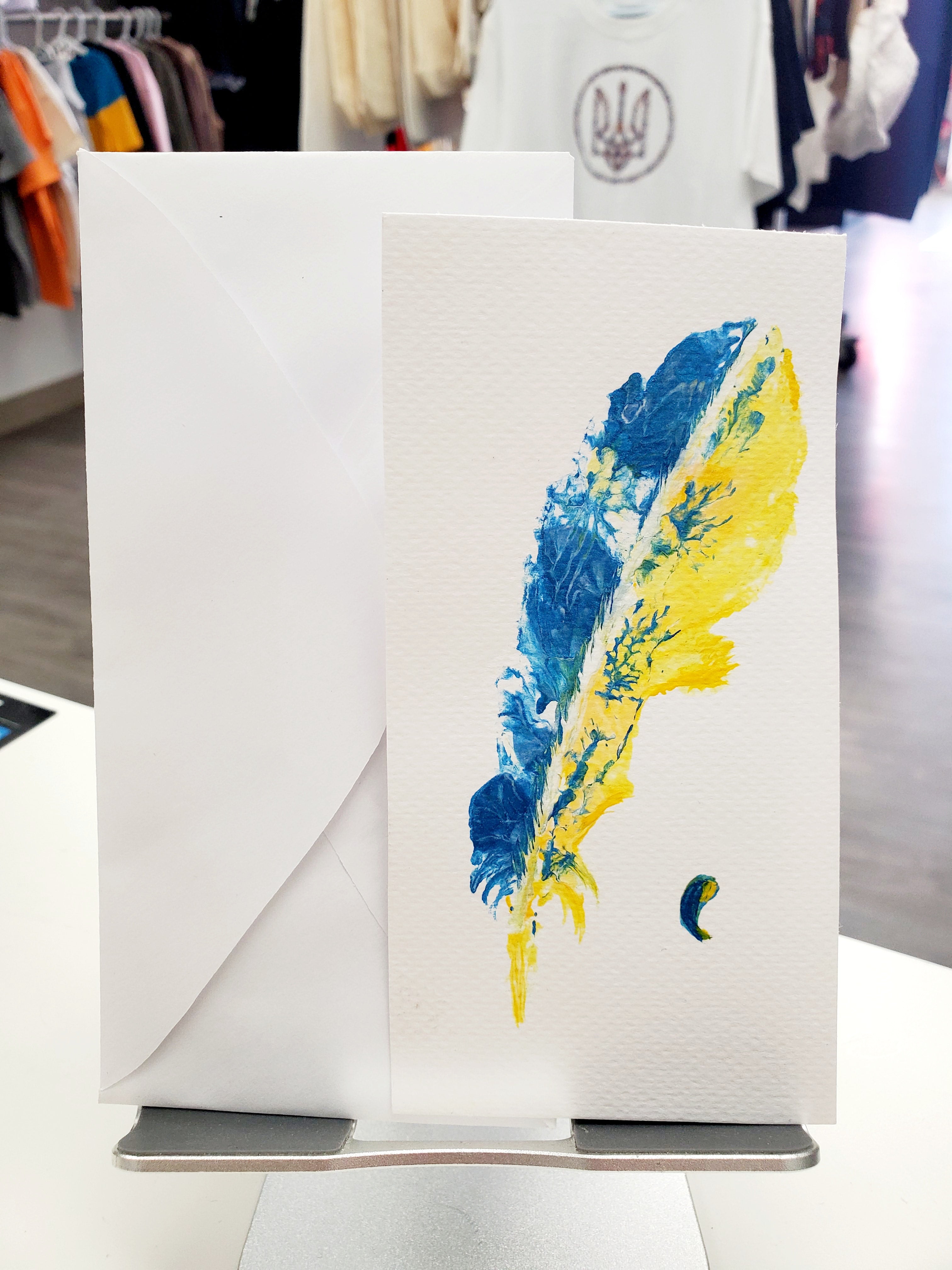 Handmade Greeting Card Feather