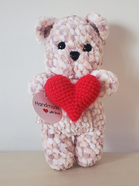 Toy Knitted Bear with heart