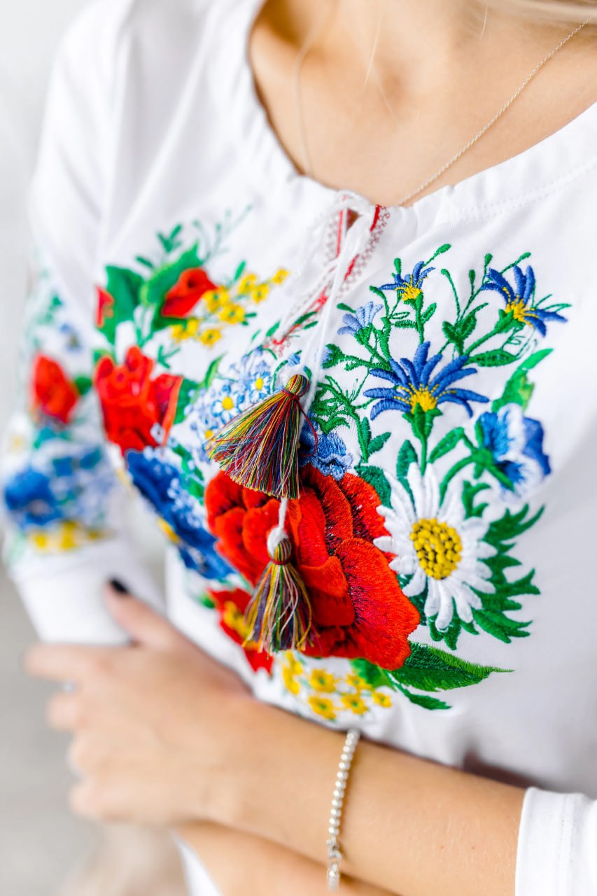 Embroidered white T-shirt "Galychanka", Size - XS, S, M, L, XL