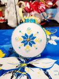 Embroidered Christmas Ball UA Mix 6 cm T1